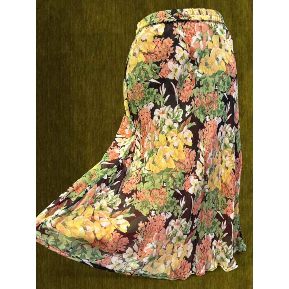 Vintage Y2K Boho Festival Reversible Floral Feminine Fairy Maxi Skirt
